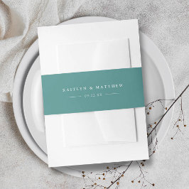 Cintas Para Invitaciones Boda verde Verde azulado simple y moderno