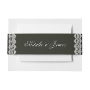 Cintas Para Invitaciones Boda Vintage Negro Y Blanco Encaje Dinero Antiguo