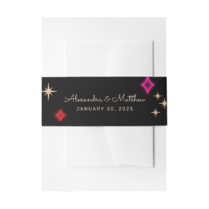 Cintas Para Invitaciones Boda Vintage Neon Style Vegas