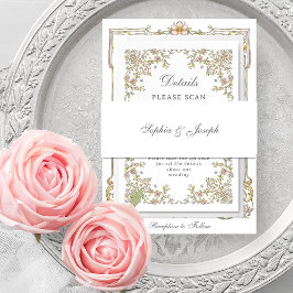 Cintas Para Invitaciones Boda Vintage y Luxe | Blanco y gris