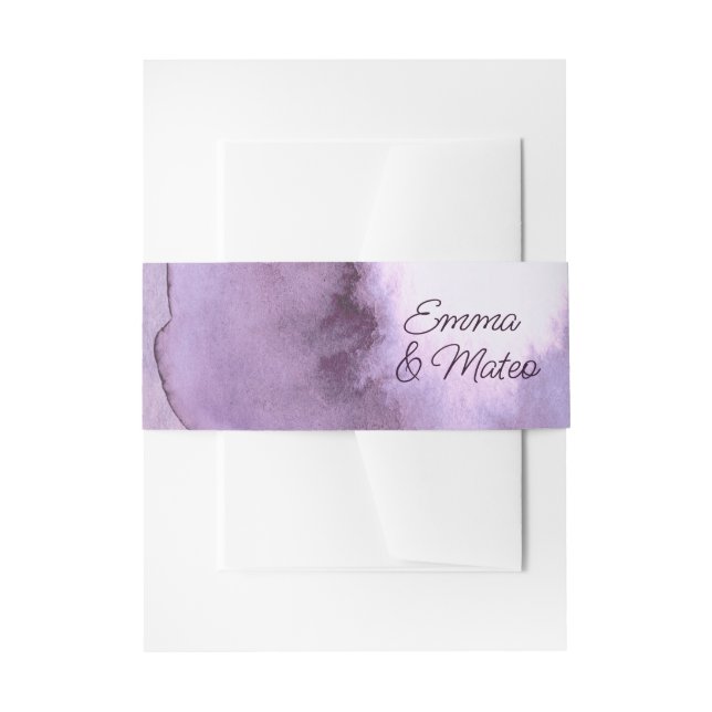 Cintas Para Invitaciones Boda violeta púrpura (Anverso Ejemplo)