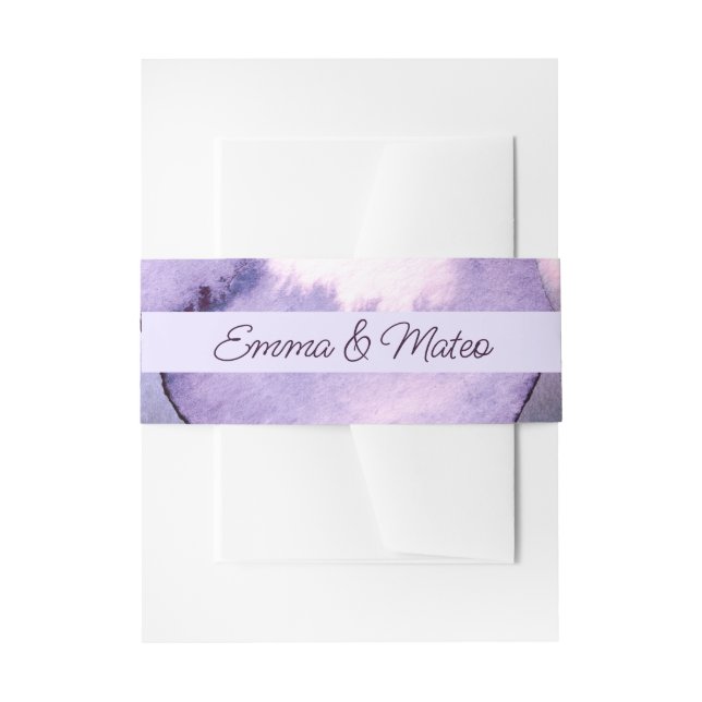 Cintas Para Invitaciones Boda violeta púrpura (Anverso Ejemplo)