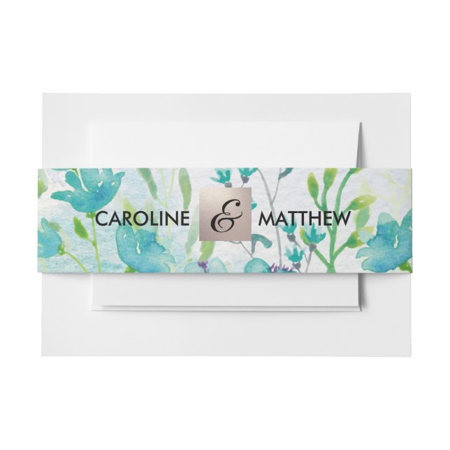 Cintas Para Invitaciones Boda Watrecolour Spring Wildflowers (Anverso Ejemplo)