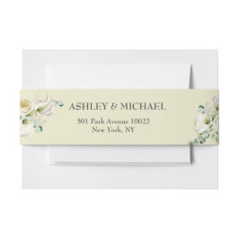 Cintas Para Invitaciones Boda White Calla Lily y Greenery Eucalyptus