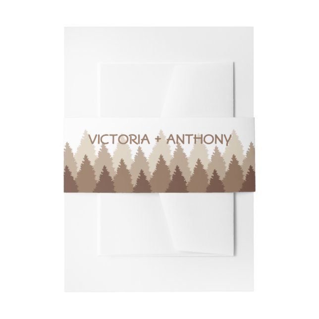 Cintas Para Invitaciones Boda Woodland Forest Range Brown (Anverso Ejemplo)