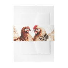 Cintas Para Invitaciones Bodas de Campo Acuarela Pollos Marrones