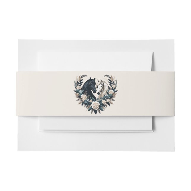 Cintas Para Invitaciones Bodas de campo-caballos enamorados (Anverso Ejemplo)