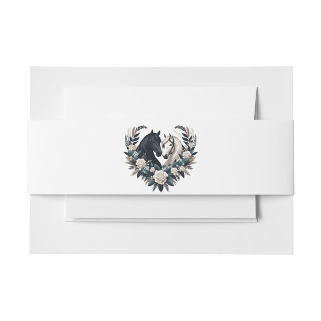 Cintas Para Invitaciones Bodas de campo-caballos enamorados (Anverso Ejemplo)