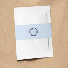 Cintas Para Invitaciones Bodas de conchas azules costeras