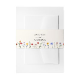 Cintas Para Invitaciones Bodas de flores silvestres vibrantes