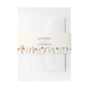 Cintas Para Invitaciones Bodas de flores silvestres vibrantes