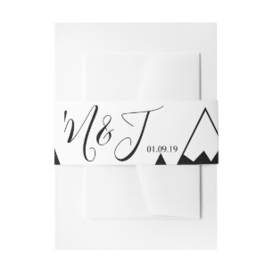 Cintas Para Invitaciones Bodas en las cimas de las montañas monocromáticas