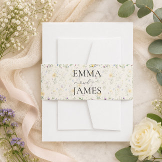 Cintas Para Invitaciones Bodas Florales Acuarela Flores Silvestres