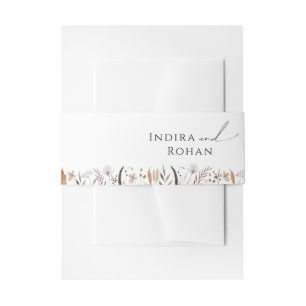 Cintas Para Invitaciones Boho Autumn Wildflower Banda de vientres