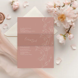 Cintas Para Invitaciones Boho Bellyband | Terracota con arte floral