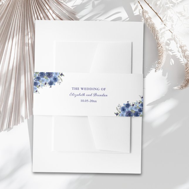 Cintas Para Invitaciones Boho Blue Flowers – Rustic Wedding (Subido por el creador)