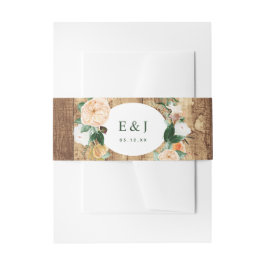 Cintas Para Invitaciones Boho Botánico Watercolor Rústico Granja de madera