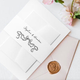 Cintas Para Invitaciones Boho Doodle Boda blanco negro retro manuscrito