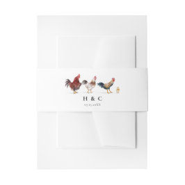 Cintas Para Invitaciones Boho Farm Chicken Boda