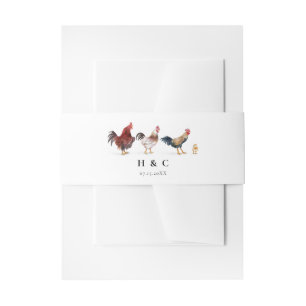 Cintas Para Invitaciones Boho Farm Chicken Boda