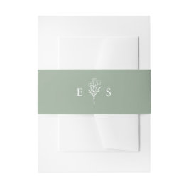 Cintas Para Invitaciones Boho Minimalista Botanicals Sage Green Boda