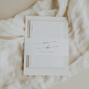 Cintas Para Invitaciones Boho Moda Verde azulada y blanca hacemos Boda