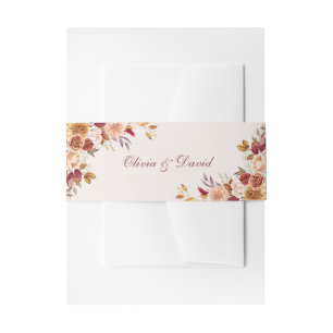 Cintas Para Invitaciones Boho Naranja quemado moderno Terracotta Boda flora