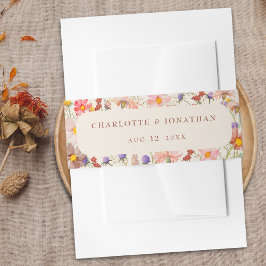 Cintas Para Invitaciones Boho Otoño Rústico Flor Silvestre Floral Beige Bod
