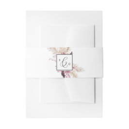 Cintas Para Invitaciones Boho Pampas Grass Monograma Boda
