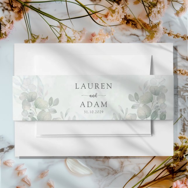 Cintas Para Invitaciones Boho Sage Green Eucalyptus Wedding  (Subido por el creador)
