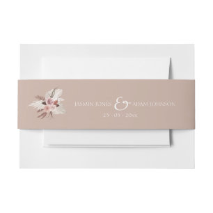 Cintas Para Invitaciones Boho Terracotta Boda floral seco neutro