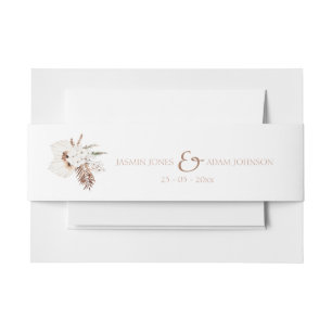 Cintas Para Invitaciones Boho Terracotta Pampas Boda de orquídeas de hierba