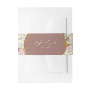 Cintas Para Invitaciones Boho Tropical Botanical Boda Rosa polvoriento