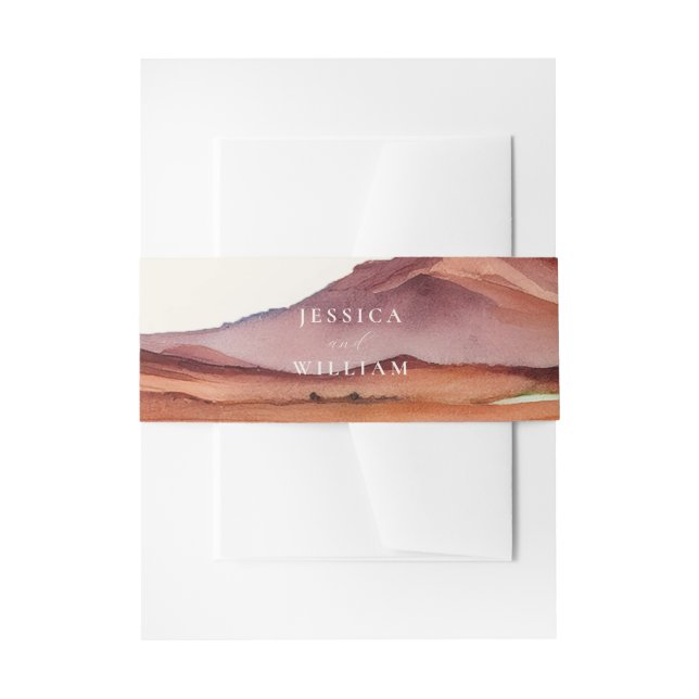 Cintas Para Invitaciones Boho Watercolor Desert Boda (Anverso Ejemplo)