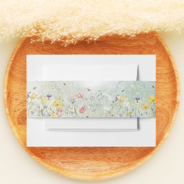 Cintas Para Invitaciones Boho Wildflower Rustic Green Wedding