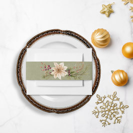 Cintas Para Invitaciones Boho Winter Greenery Boughs Sage Green Boda