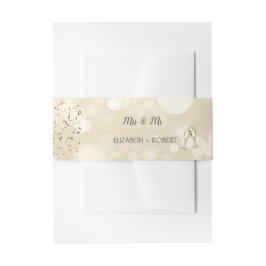 Cintas Para Invitaciones Bokeh elegante, copas de vino confeti
