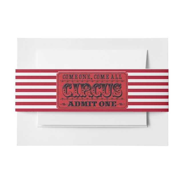 Cintas Para Invitaciones Boleto de Circo (Anverso Ejemplo)