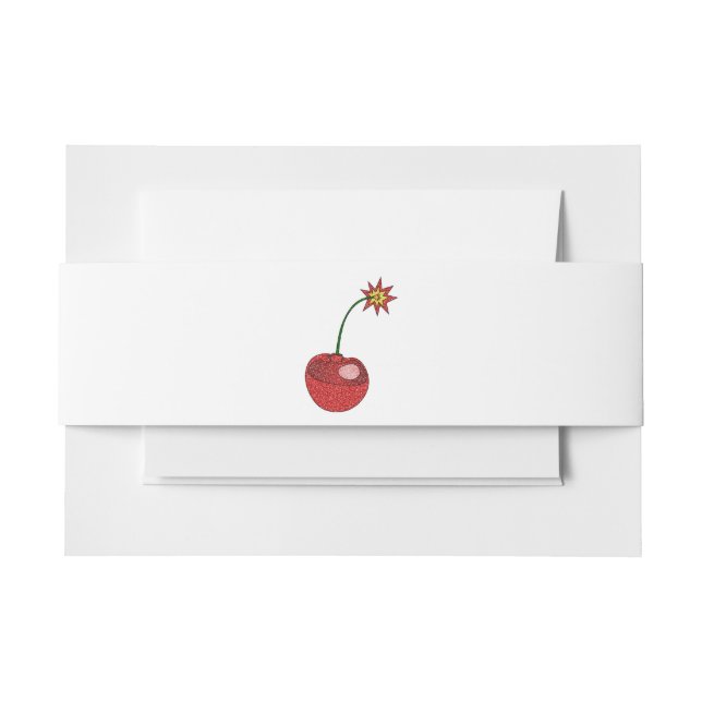 Cintas Para Invitaciones Bomba de cerezo purpurina (Anverso Ejemplo)