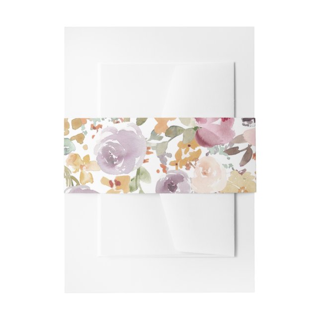 Cintas Para Invitaciones Bonita flor acuarela Pastel (Anverso Ejemplo)