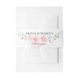 Cintas Para Invitaciones Bonito acuarela Bouquet floral rosa