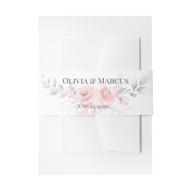 Cintas Para Invitaciones Bonito acuarela Bouquet floral rosa (Anverso Ejemplo)