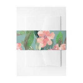 Cintas Para Invitaciones Bonito acuarela florece Boda verde
