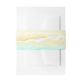 Cintas Para Invitaciones Bonito Ocean Shore Boda Verde azulado de Agua y Ar