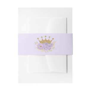 Cintas Para Invitaciones Bonito Princesa Lavender Gold Baby Birday