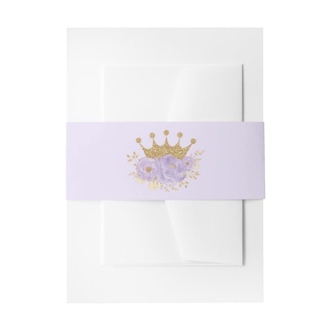 Cintas Para Invitaciones Bonito Princesa Lavender Gold Baby Birday (Anverso Ejemplo)