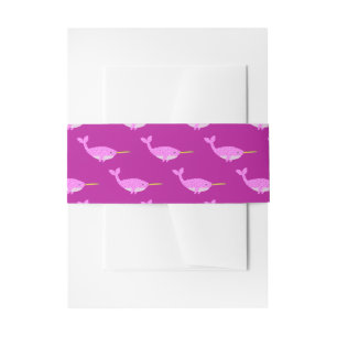 Cintas Para Invitaciones Bonito Rosa Niña Patrón de Narwhal Baby Shower