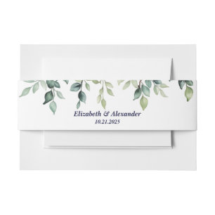 Cintas Para Invitaciones Bonito simple minimalista deja ramas boda