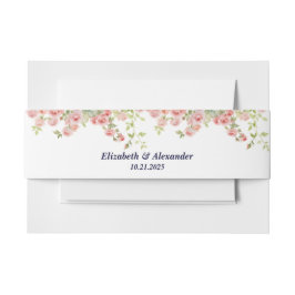 Cintas Para Invitaciones Bonito simple minimalista rosa vid boda floral