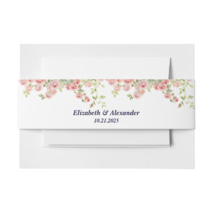 Cintas Para Invitaciones Bonito simple minimalista rosa vid boda floral
